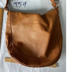 Jewel by Thirty One Brown Leather Handbag Interior Pockets Zipper Closure